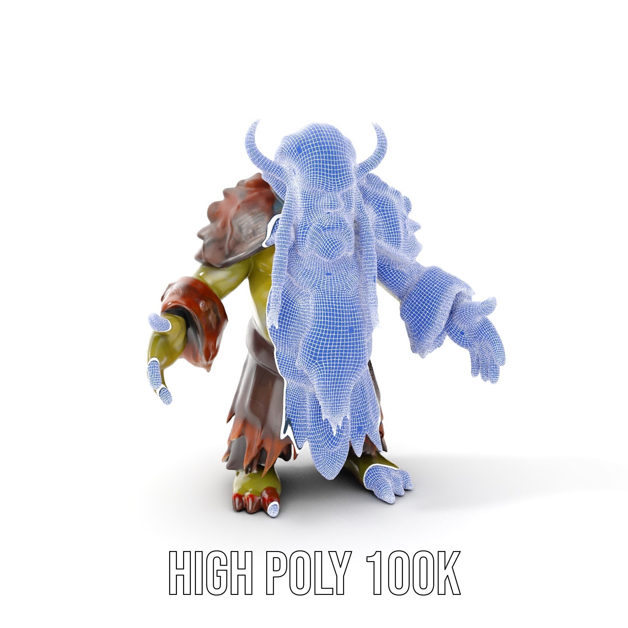 Elder Orc Warrior Rigged and Animated D Character Model Low-poly 3D model_4