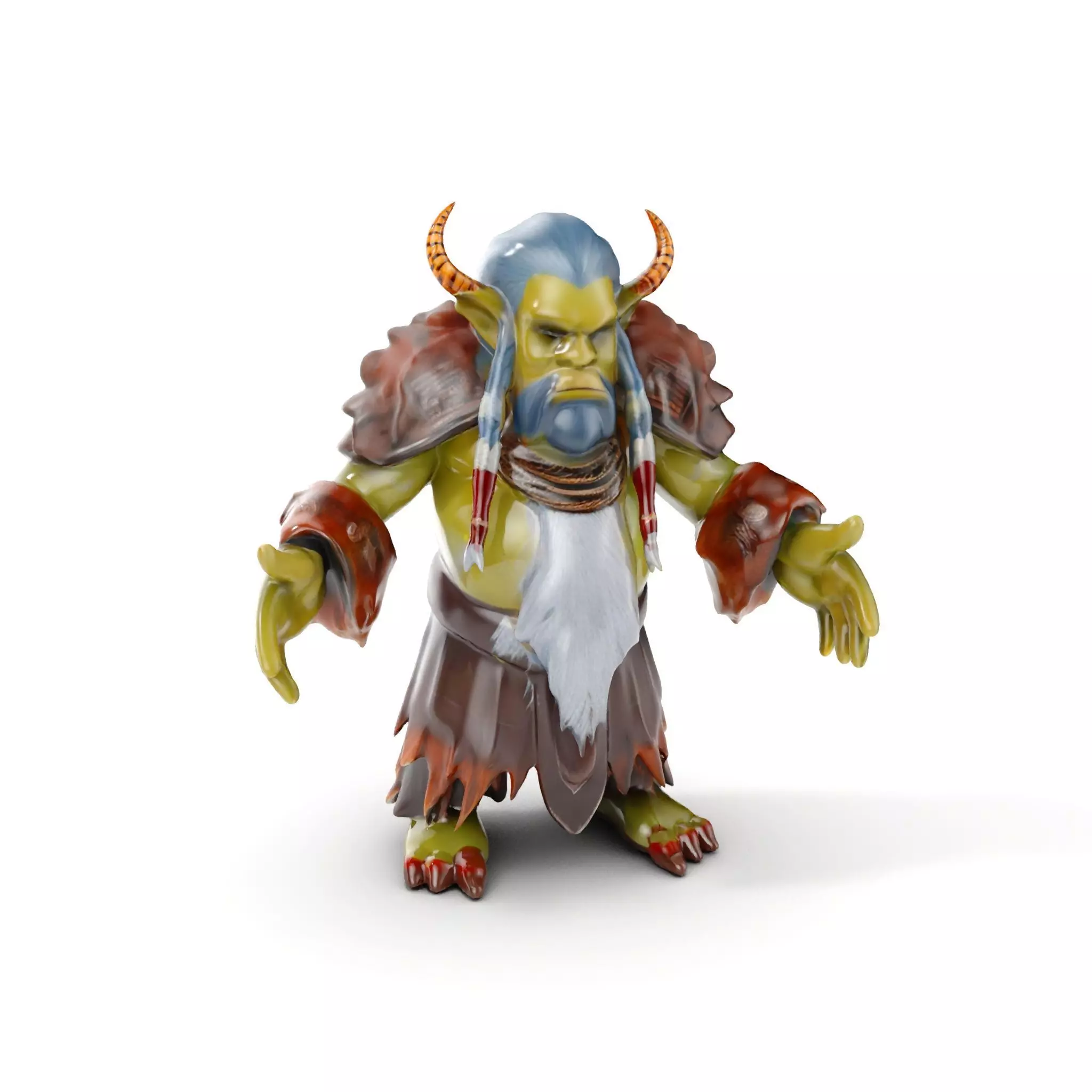 Elder Orc Warrior Rigged and Animated D Character Model Low-poly 3D model_0