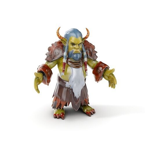 Elder Orc Warrior Rigged and Animated D Character Model Low-poly 3D model