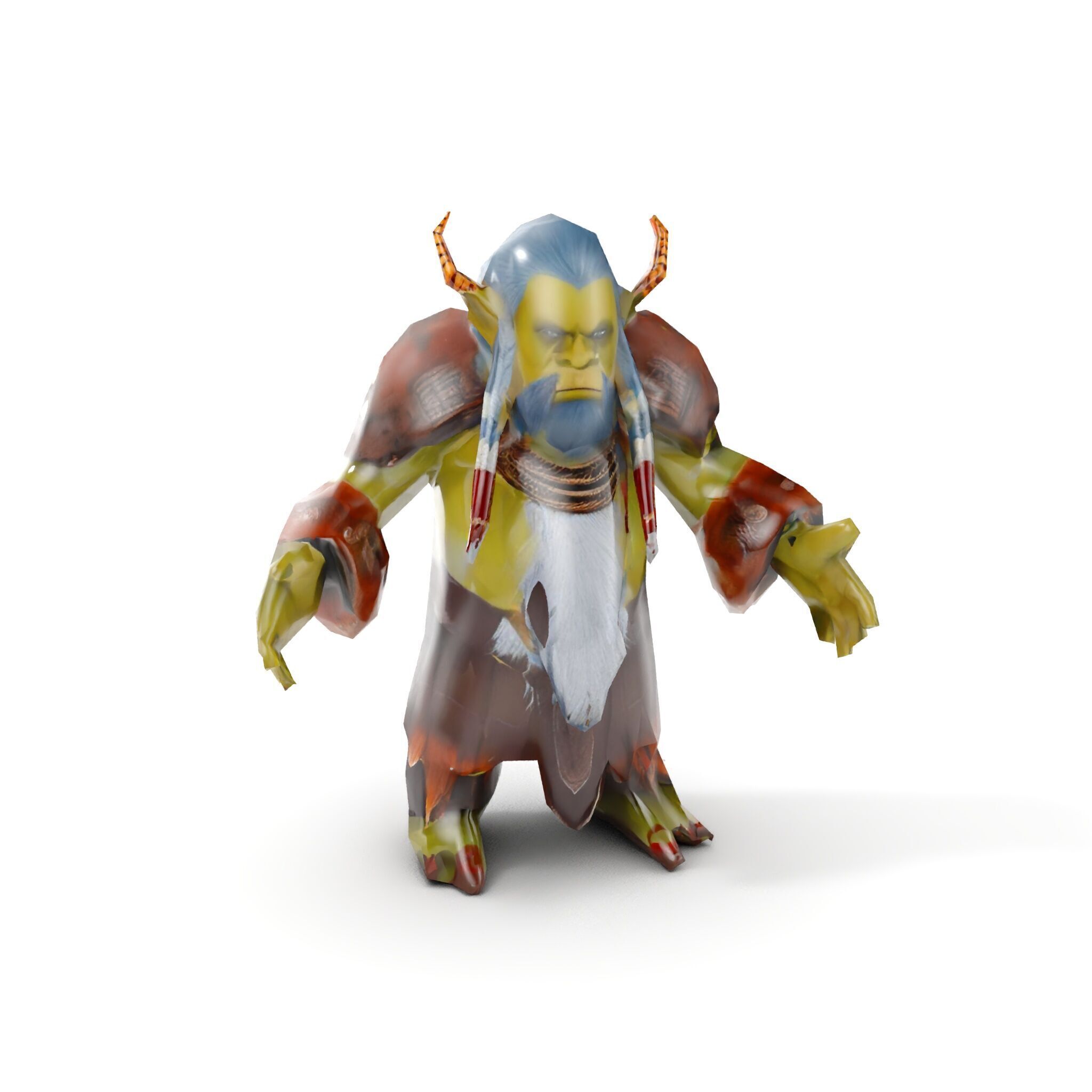 Elder Orc Warrior Rigged and Animated D Character Model Low-poly 3D model_18
