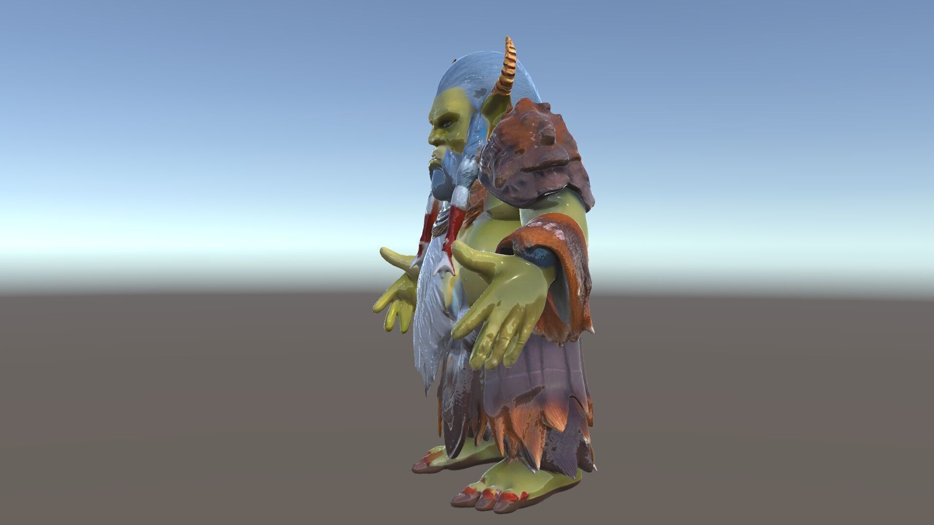 Elder Orc Warrior Rigged and Animated D Character Model Low-poly 3D model_5