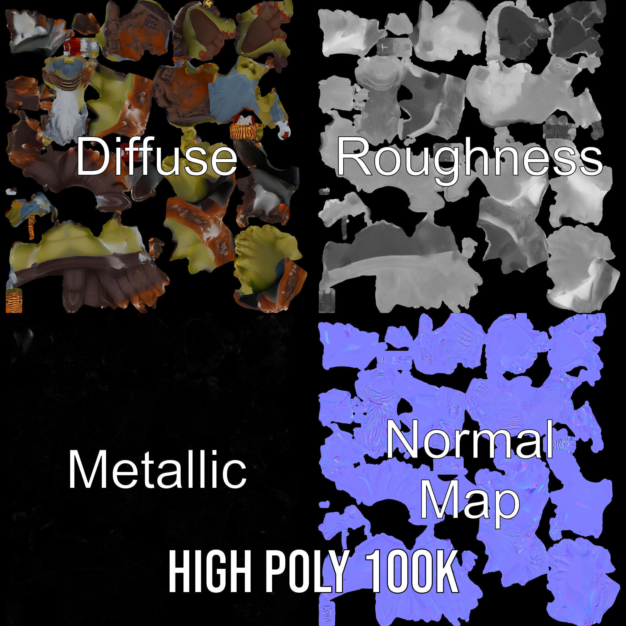 Elder Orc Warrior Rigged and Animated D Character Model Low-poly 3D model_3