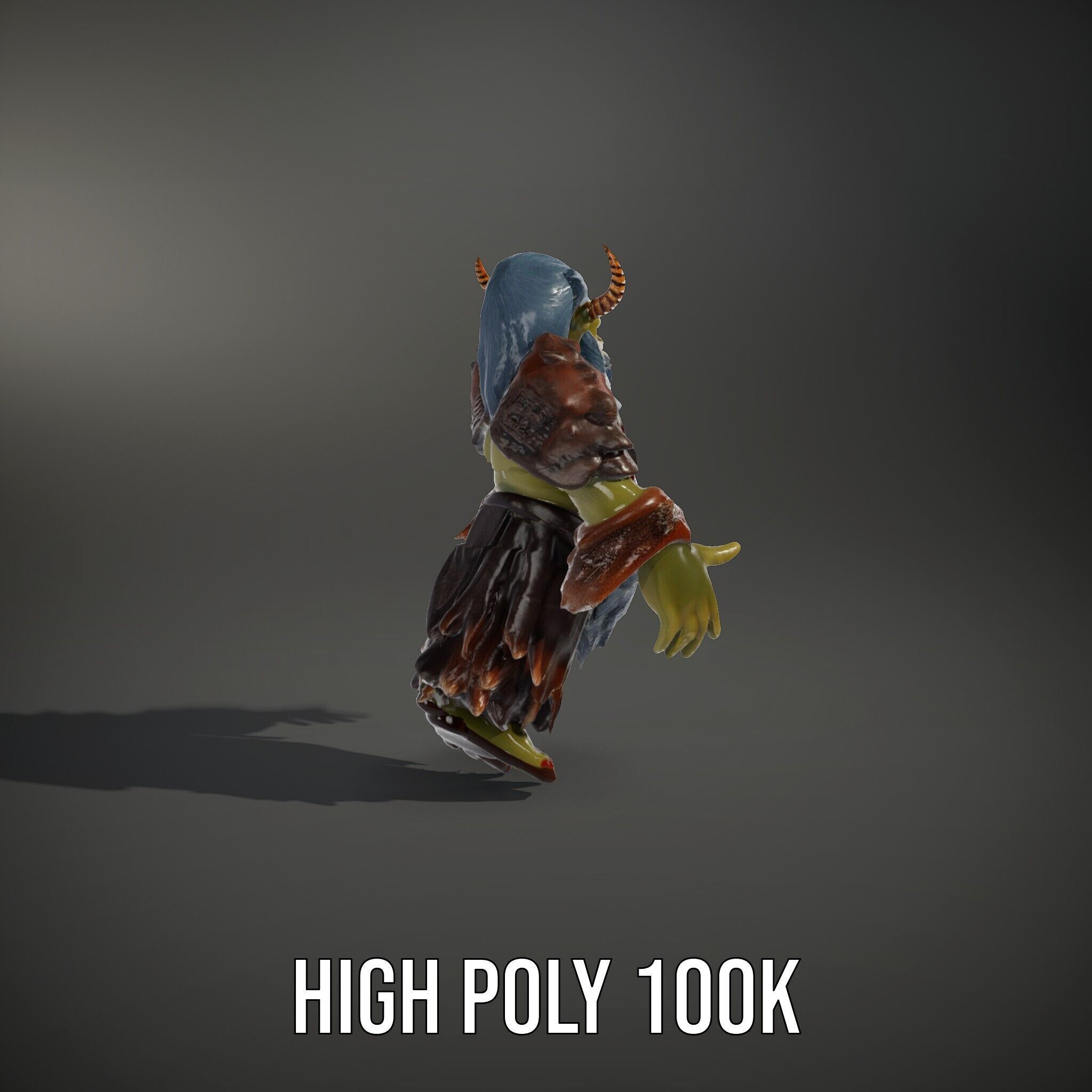 Elder Orc Warrior Rigged and Animated D Character Model Low-poly 3D model_11
