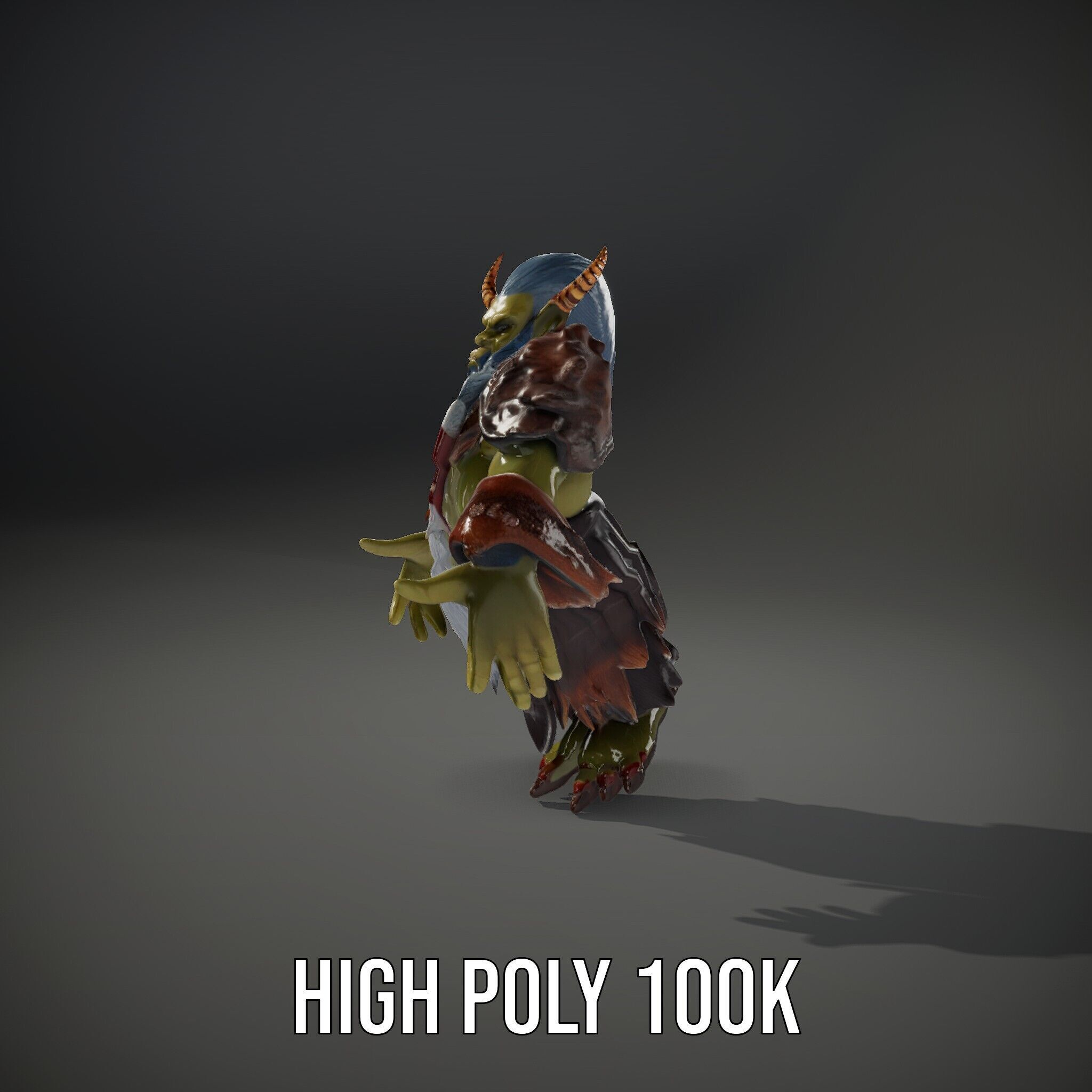 Elder Orc Warrior Rigged and Animated D Character Model Low-poly 3D model_14