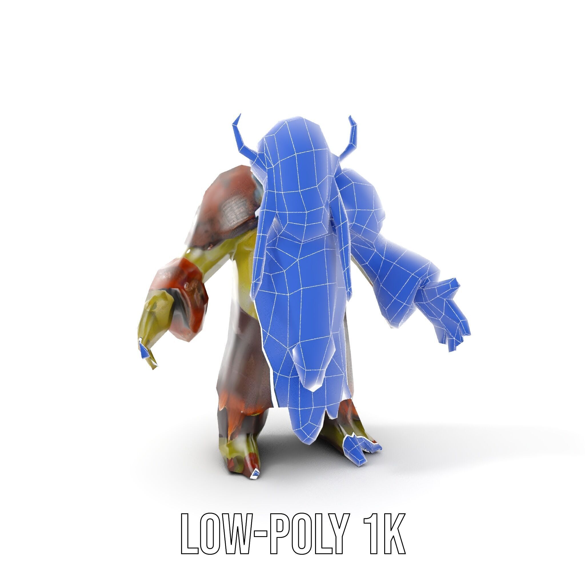 Elder Orc Warrior Rigged and Animated D Character Model Low-poly 3D model_13