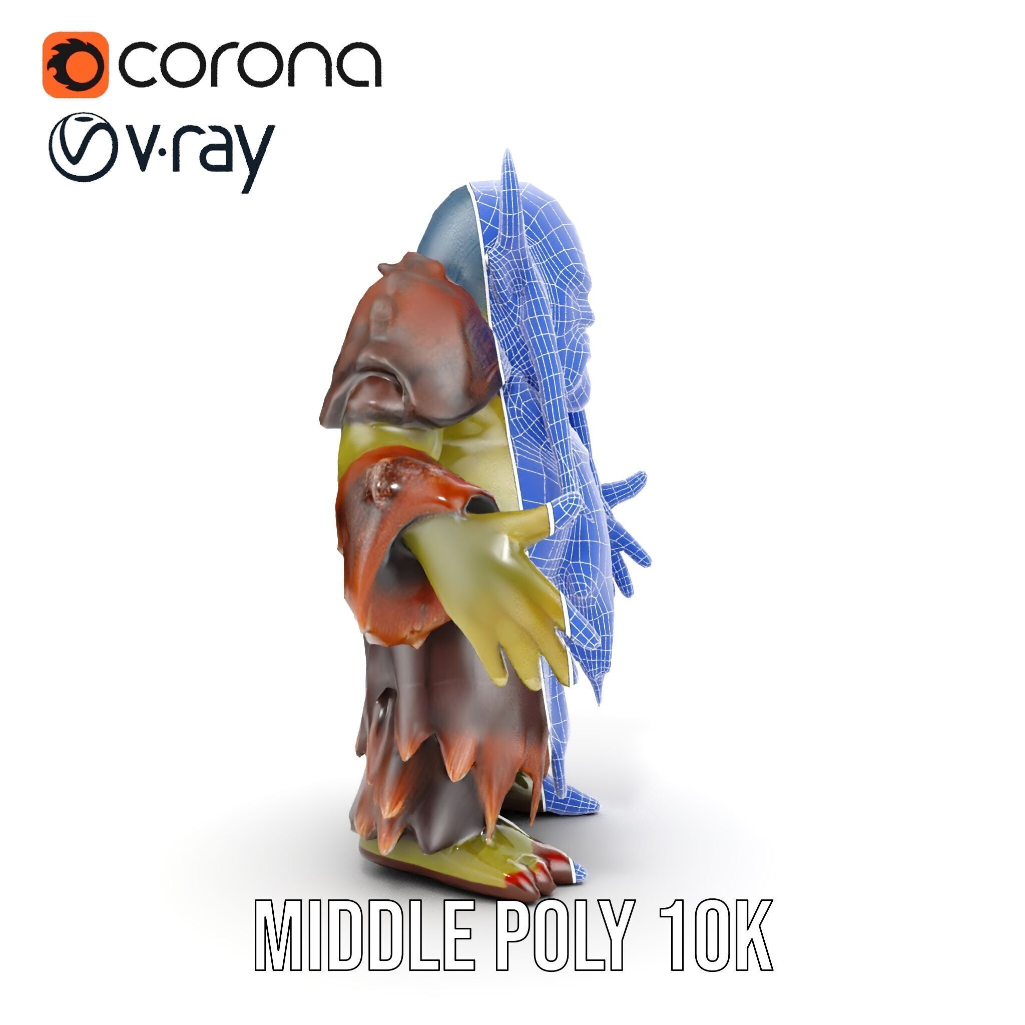 Elder Orc Warrior Rigged and Animated D Character Model Low-poly 3D model_30