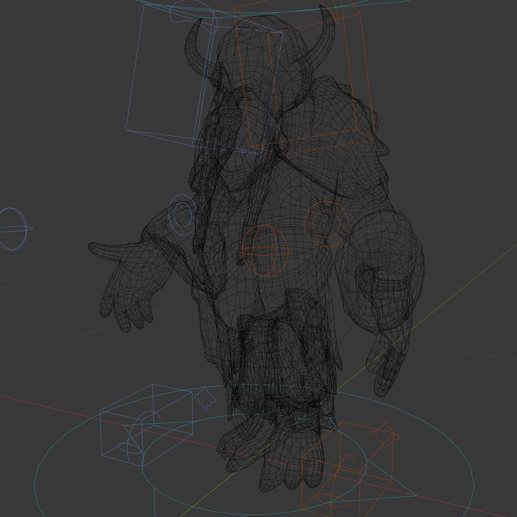 Elder Orc Warrior Rigged and Animated D Character Model Low-poly 3D model_9