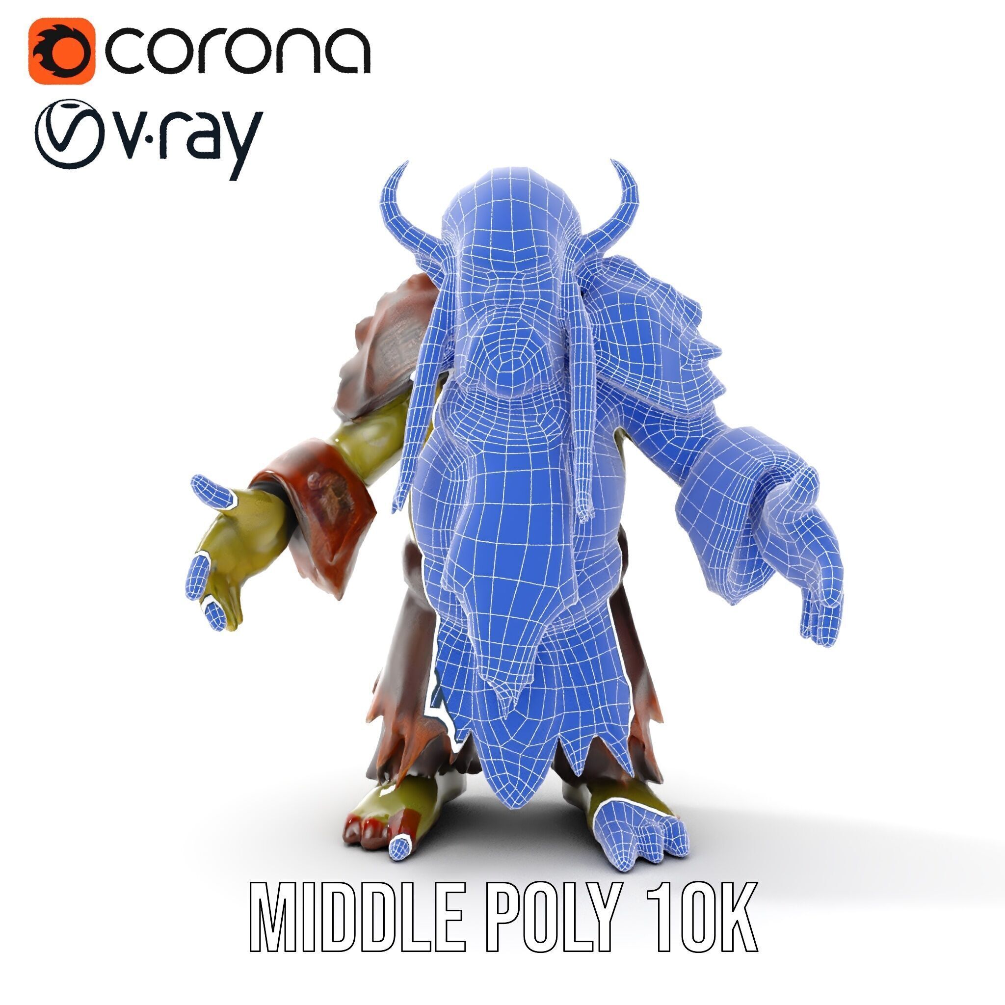 Elder Orc Warrior Rigged and Animated D Character Model Low-poly 3D model_33