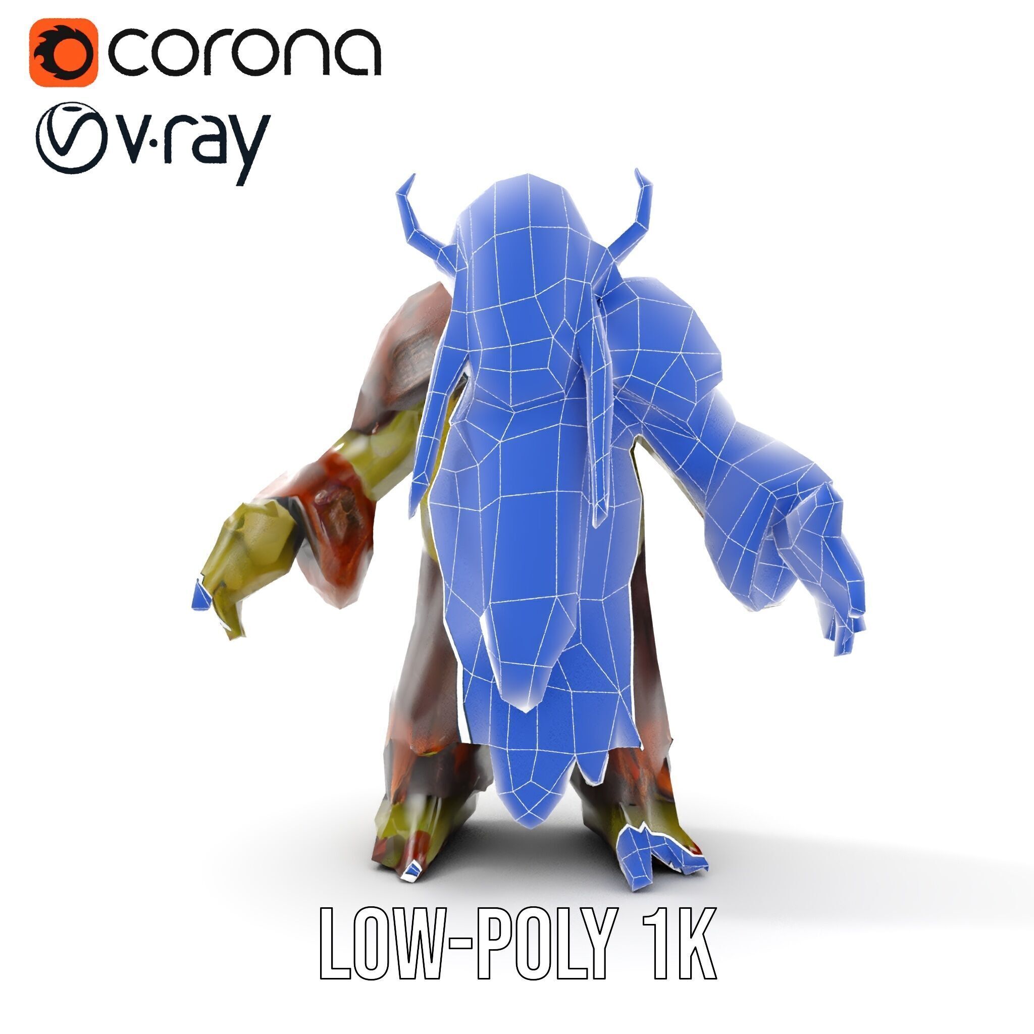Elder Orc Warrior Rigged and Animated D Character Model Low-poly 3D model_29