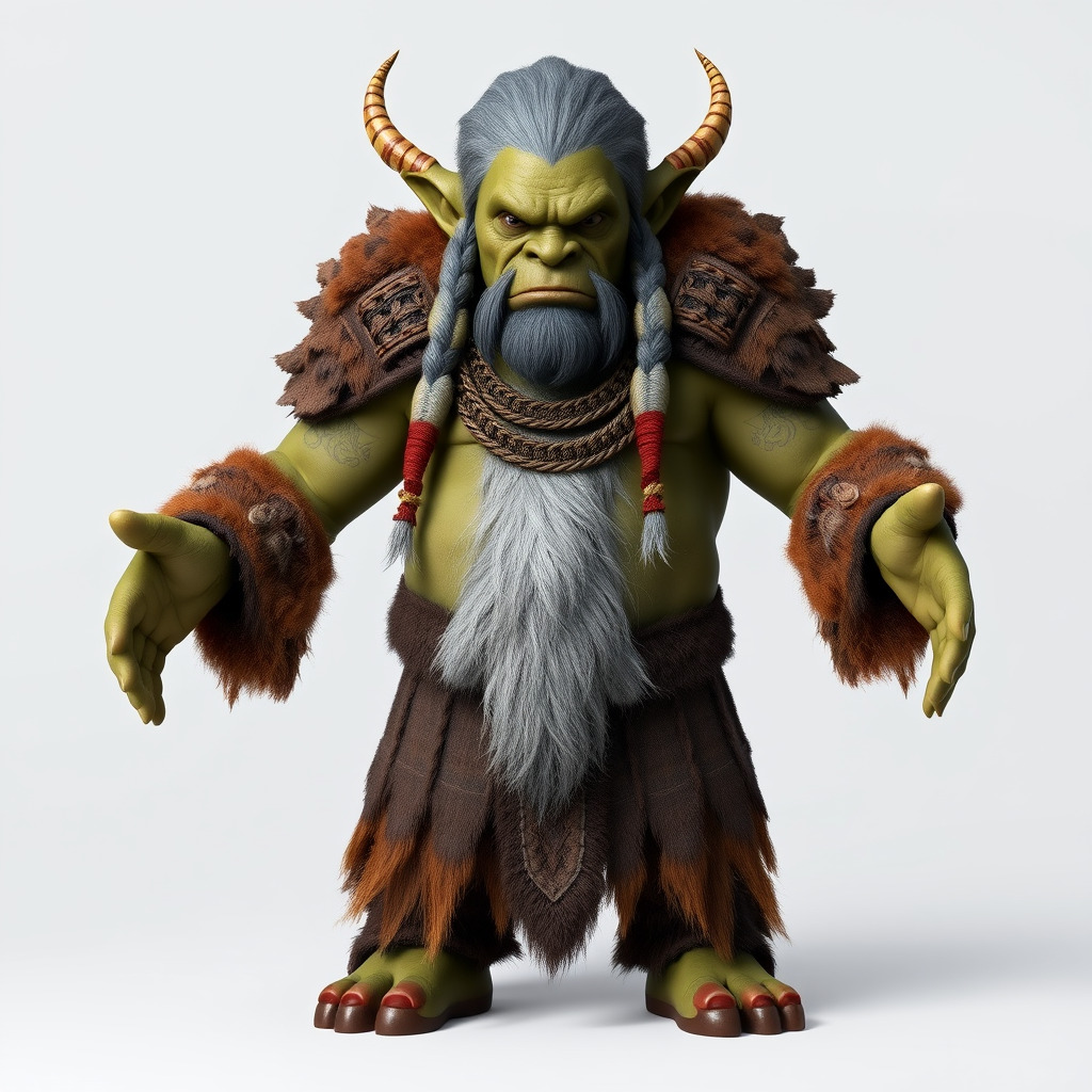 Elder Orc Warrior Rigged and Animated D Character Model Low-poly 3D model_2