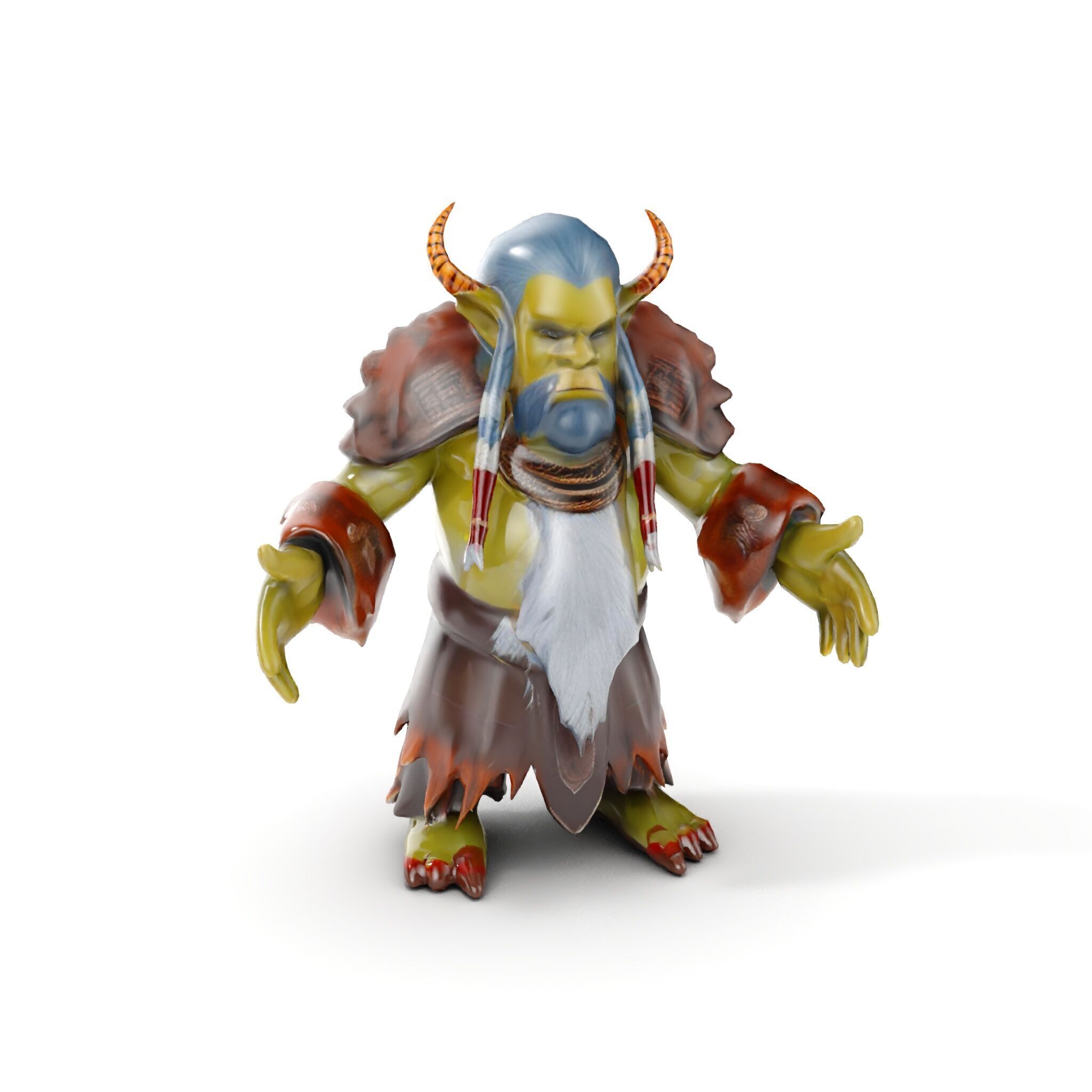 Elder Orc Warrior Rigged and Animated D Character Model Low-poly 3D model_12