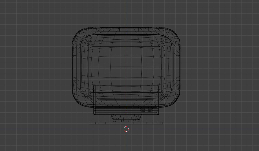Old Vintage PC screen Low-poly 3D model_4