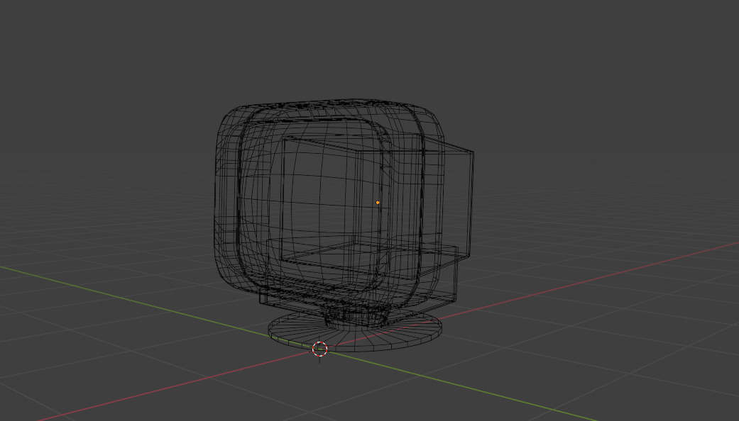 Old Vintage PC screen Low-poly 3D model_5