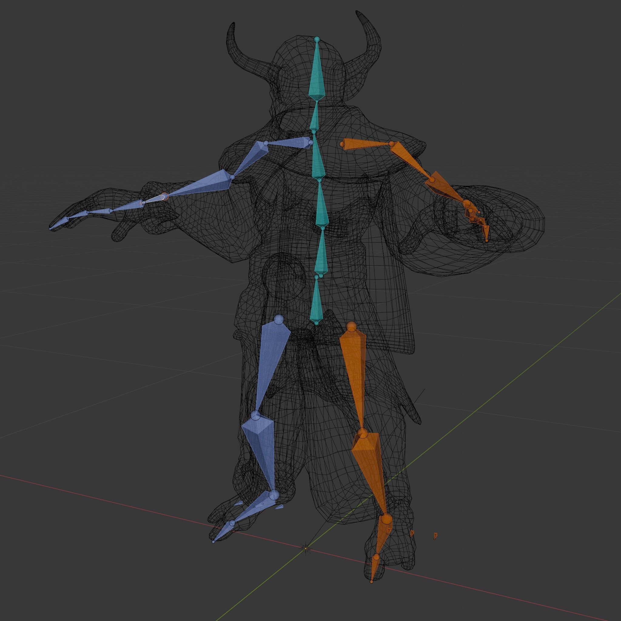 Horned Demon Sorcerer Character Rigged and Animated Low-poly 3D model_9