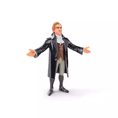 Victorian Gentleman Character Rigged and Animated for Games Low-poly 3D model