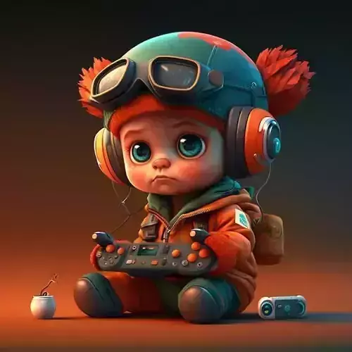Cute Gamer Kid