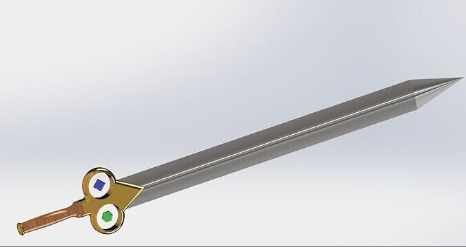 Fantasy Gemblade Sword - 3D Printable Model - STL OBJ GLB BLEND Free 3D model