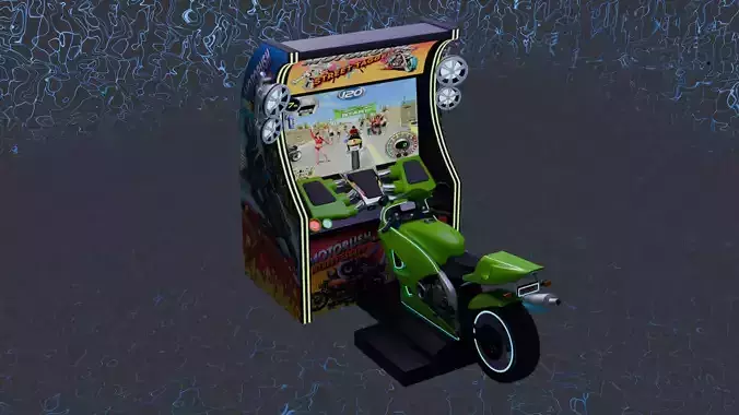 Urban Neon Moto Arcade Racer    MOTORUSH   Street Tagged 3D model