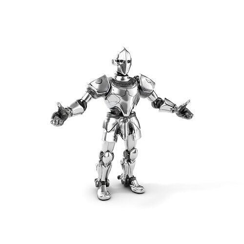 Futuristic Armored Knight  Rigged and Animated D Character Model Low-poly 3D model