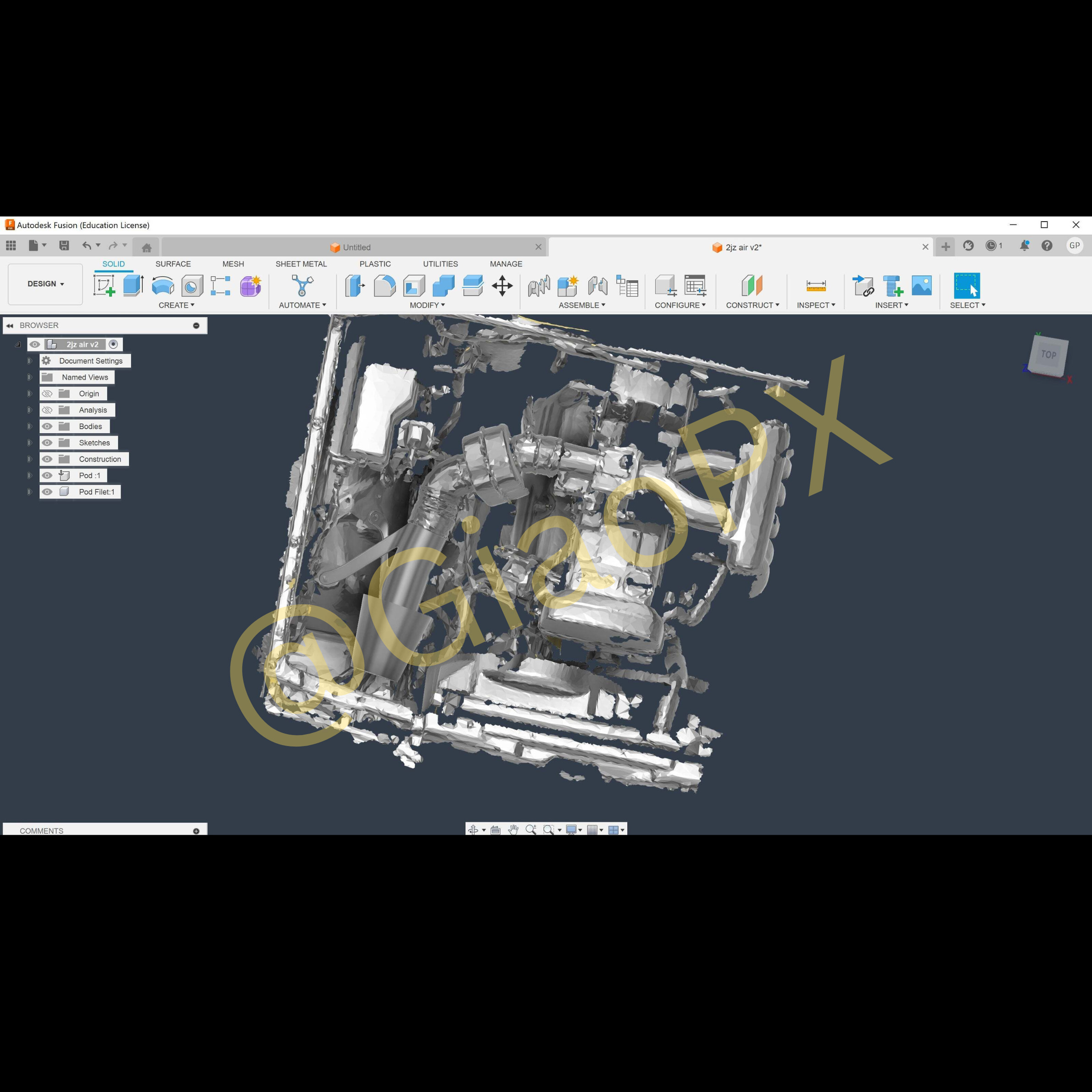 Toyota Crown JZS133 2JZ-GE Pod Filter kit 3D print model_4