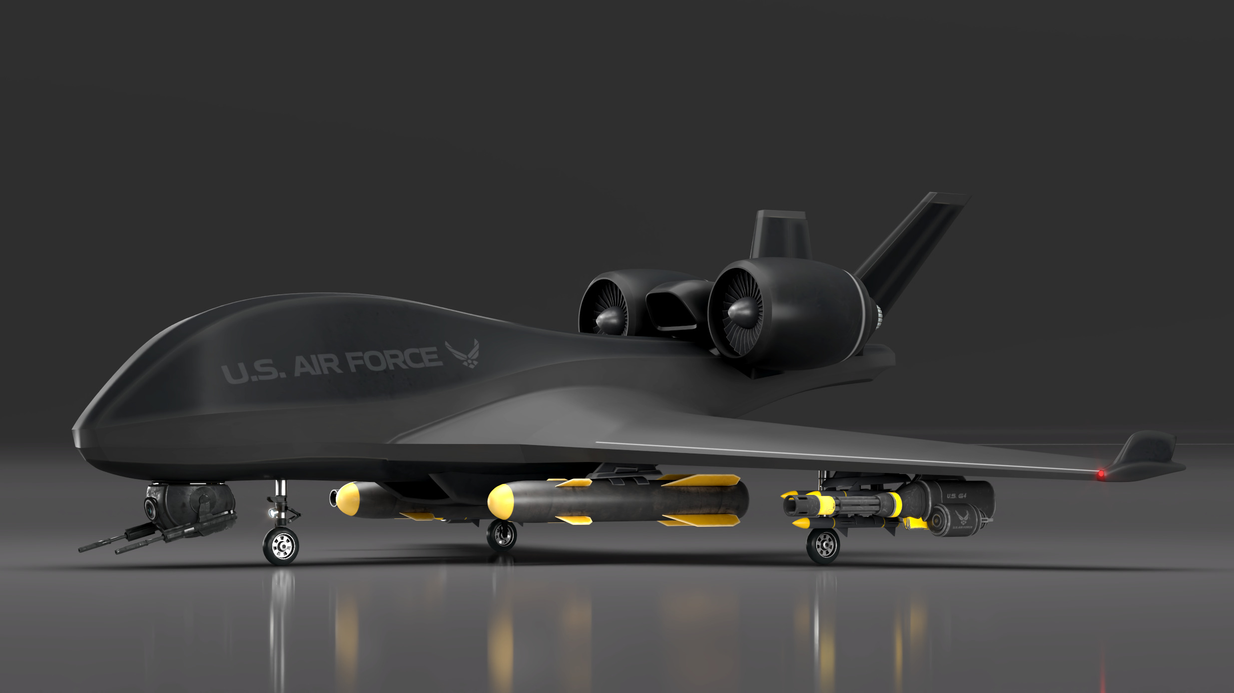 Future Drone Global Hawk  GI 3D model  Low-poly 3D model_0