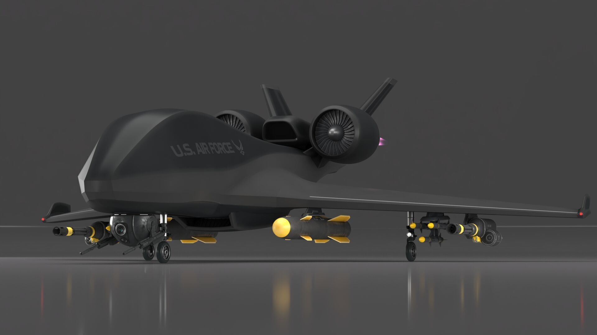 Future Drone Global Hawk  GI 3D model  Low-poly 3D model_4