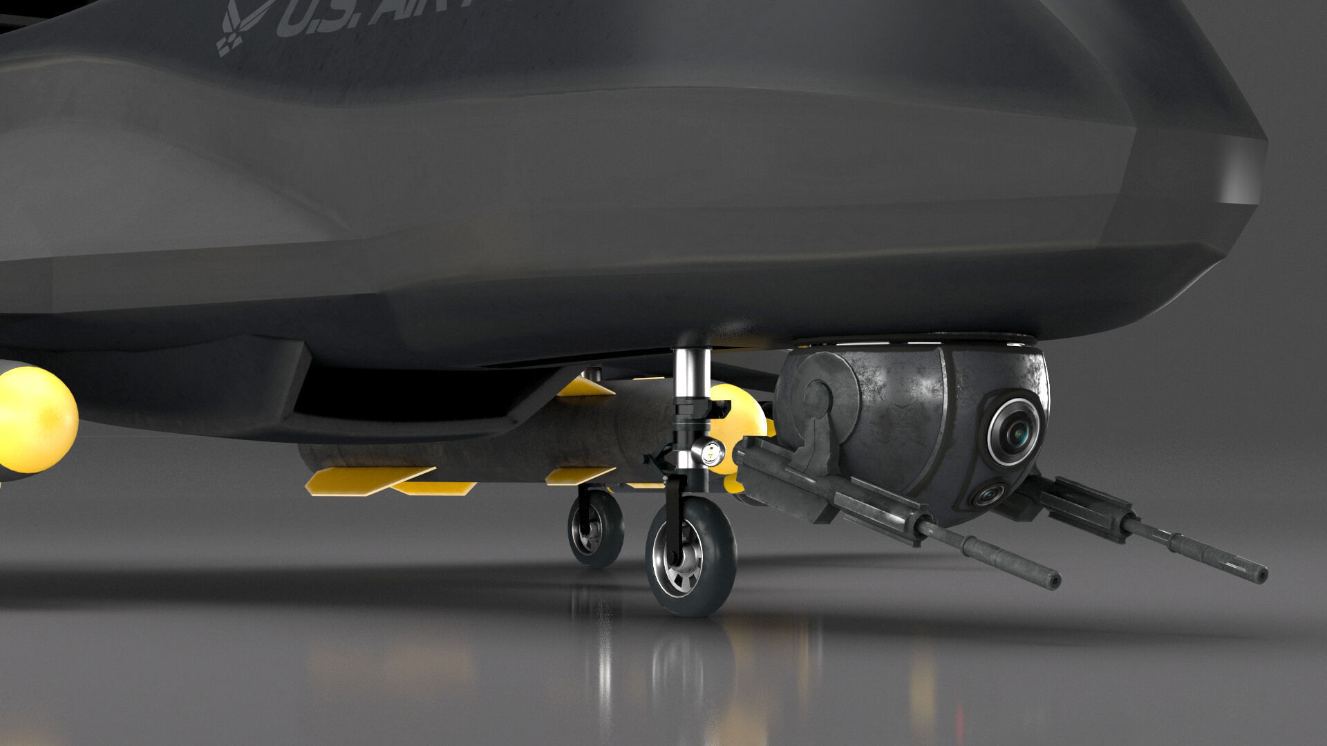 Future Drone Global Hawk  GI 3D model  Low-poly 3D model_9