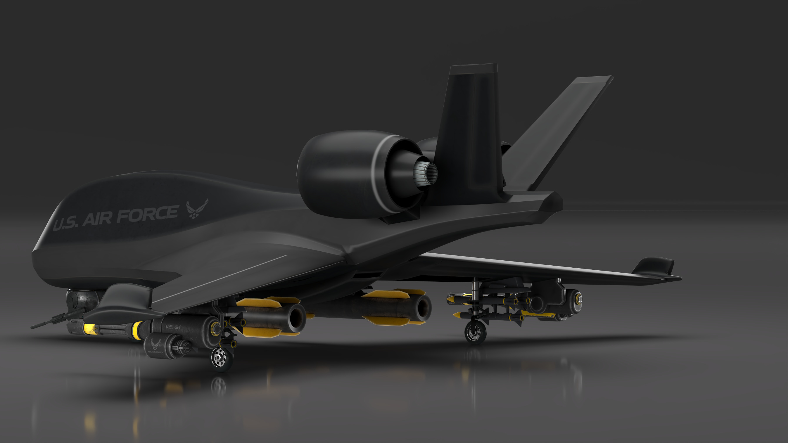 Future Drone Global Hawk  GI 3D model  Low-poly 3D model_7