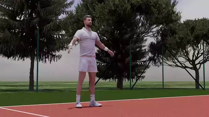 Novak Djokovic  Low-poly 3D model