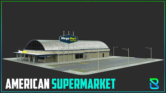 American Supermarket  Low-poly 3D model