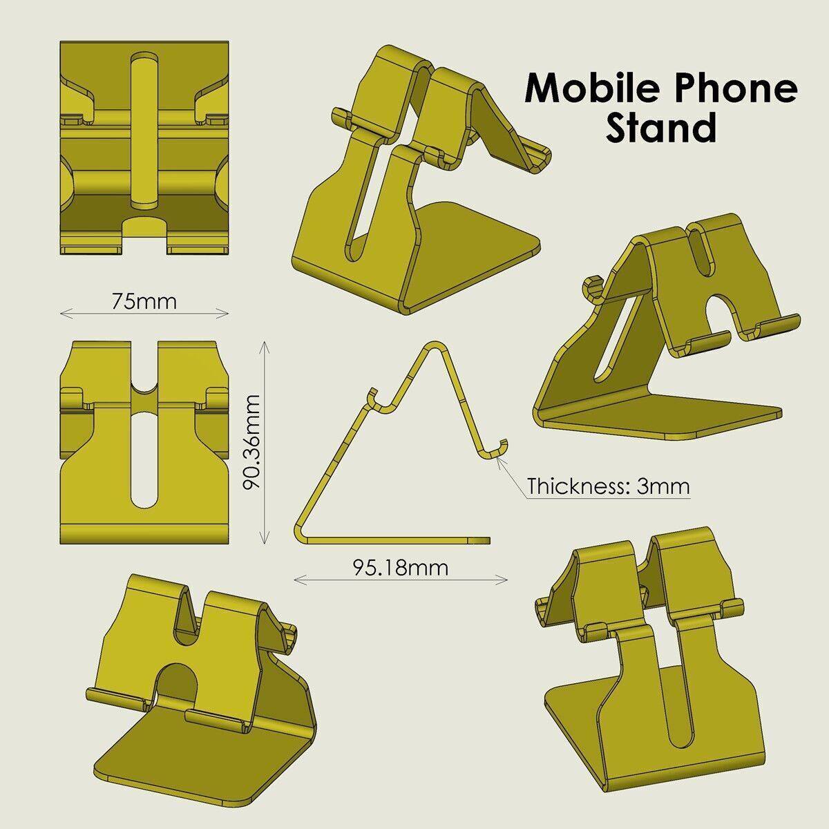 Dual Position Stand for Smartphones 3D print model_3