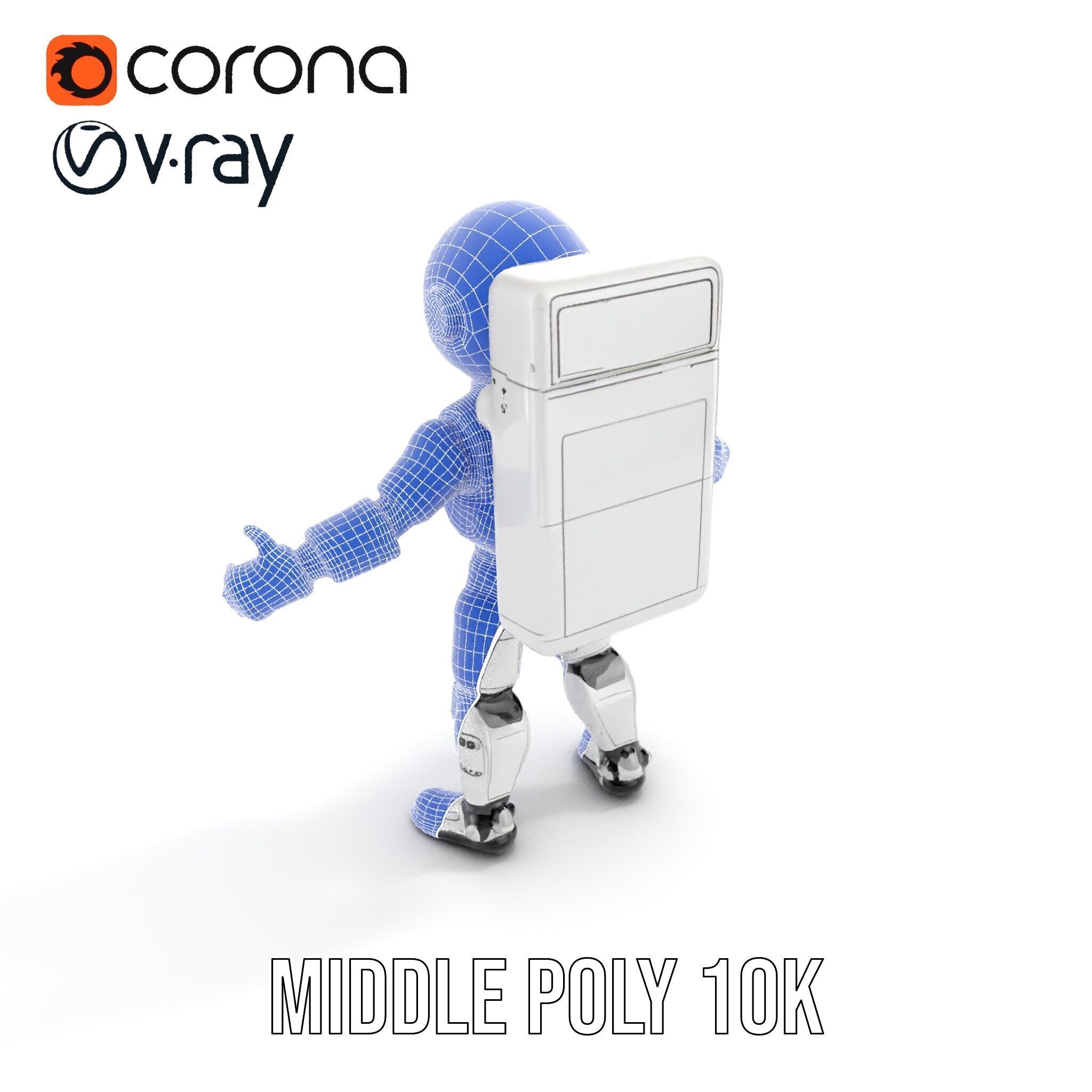 Space Explorer Robot Rigged and Animated D Character Model Low-poly 3D model_28