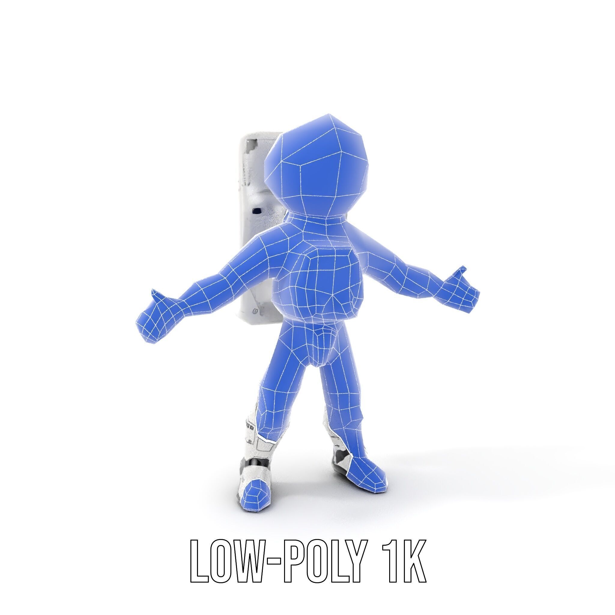 Space Explorer Robot Rigged and Animated D Character Model Low-poly 3D model_23