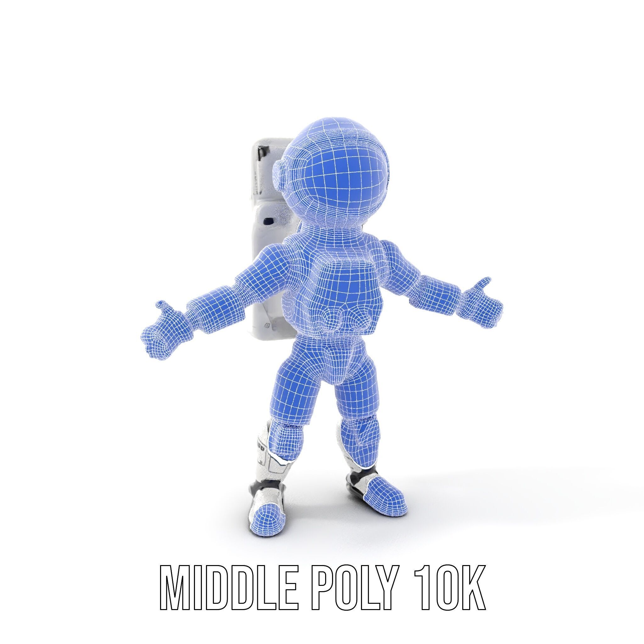 Space Explorer Robot Rigged and Animated D Character Model Low-poly 3D model_31