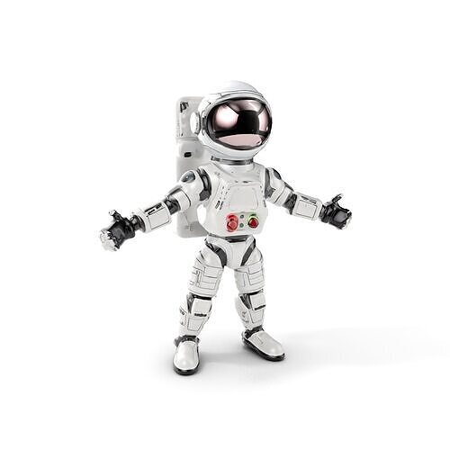 Space Explorer Robot Rigged and Animated D Character Model Low-poly 3D model