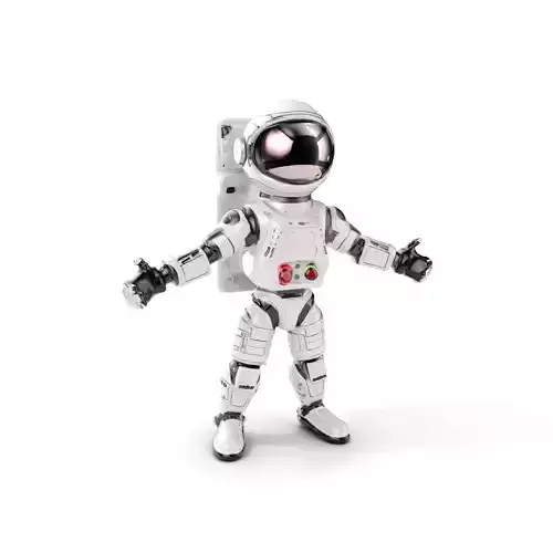 Space Explorer Robot Rigged and Animated D Character Model Low-poly 3D model