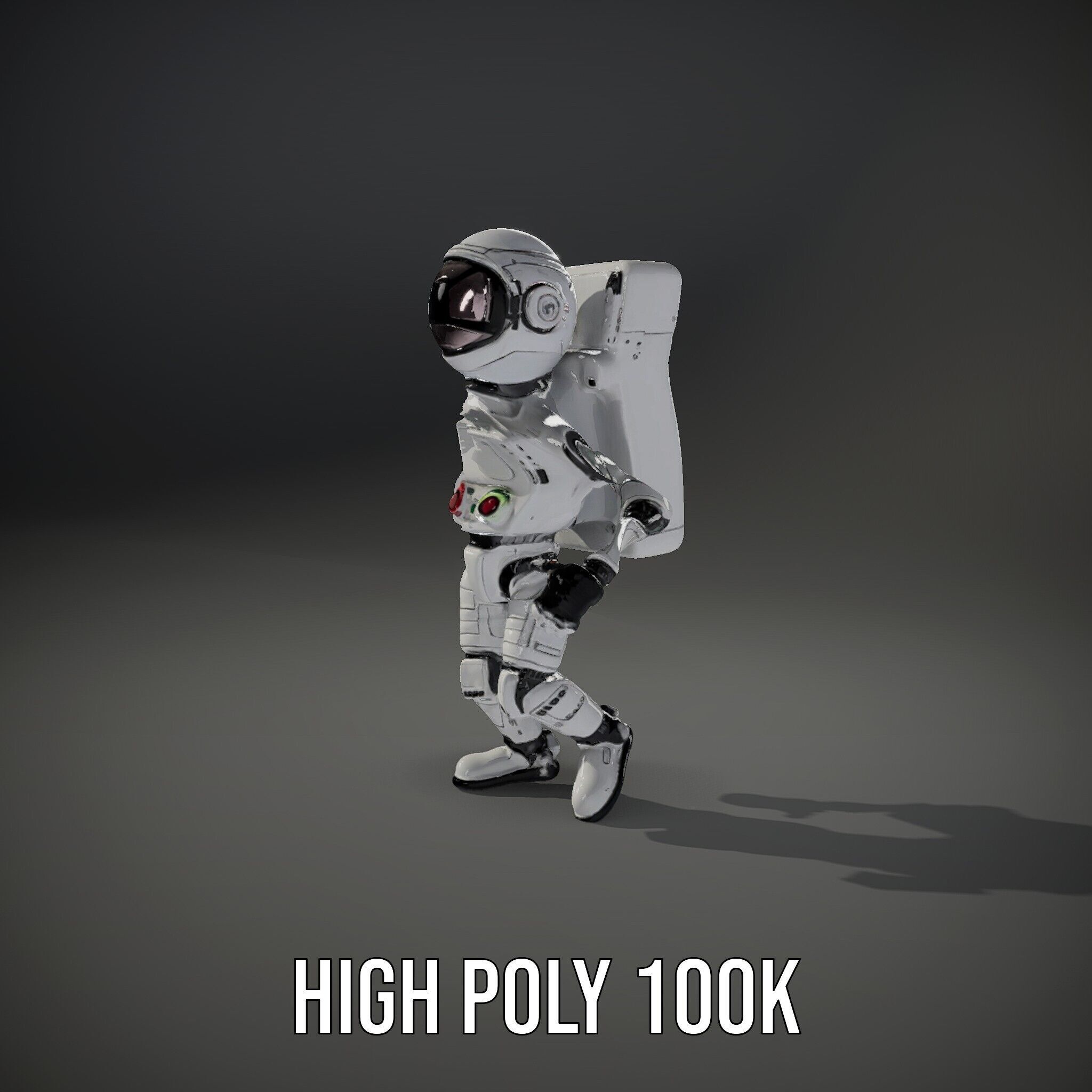 Space Explorer Robot Rigged and Animated D Character Model Low-poly 3D model_11
