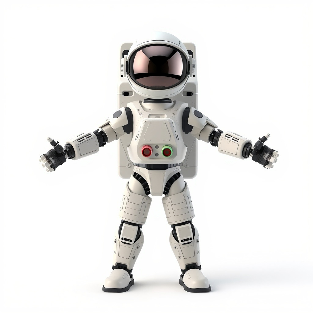 Space Explorer Robot Rigged and Animated D Character Model Low-poly 3D model_2
