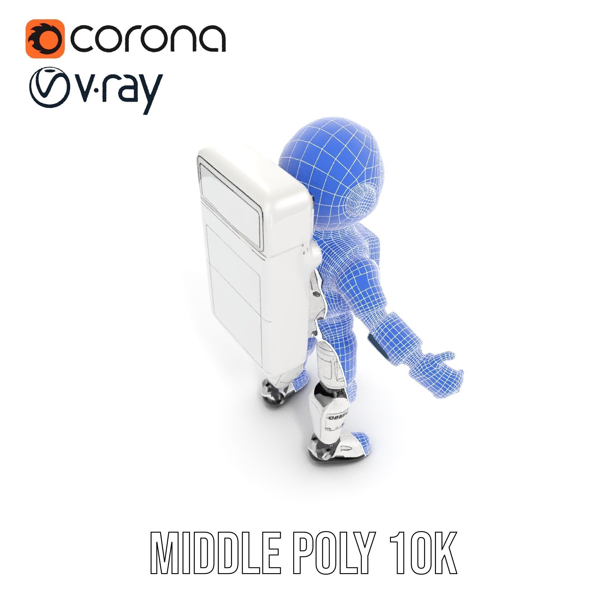 Space Explorer Robot Rigged and Animated D Character Model Low-poly 3D model_25