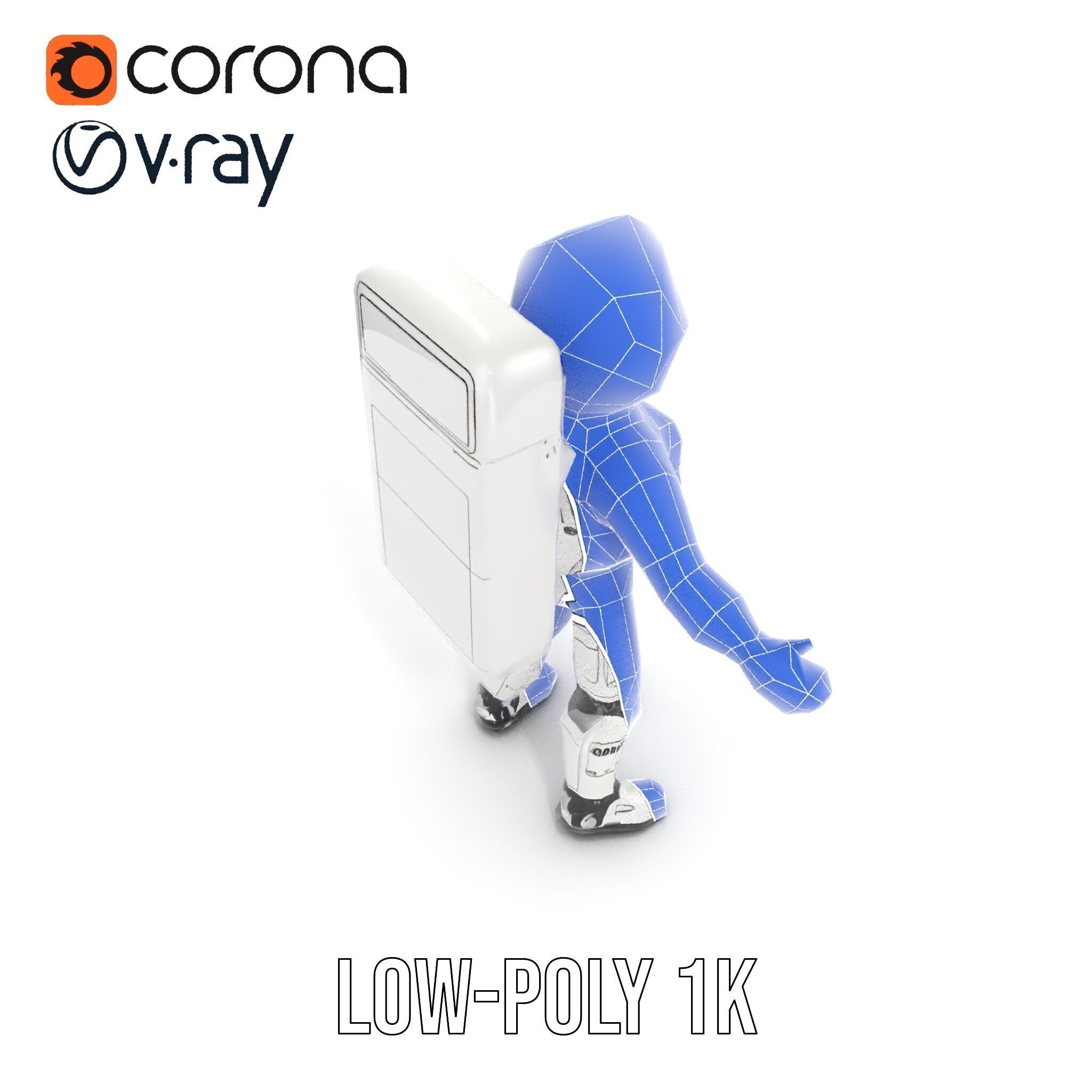 Space Explorer Robot Rigged and Animated D Character Model Low-poly 3D model_21