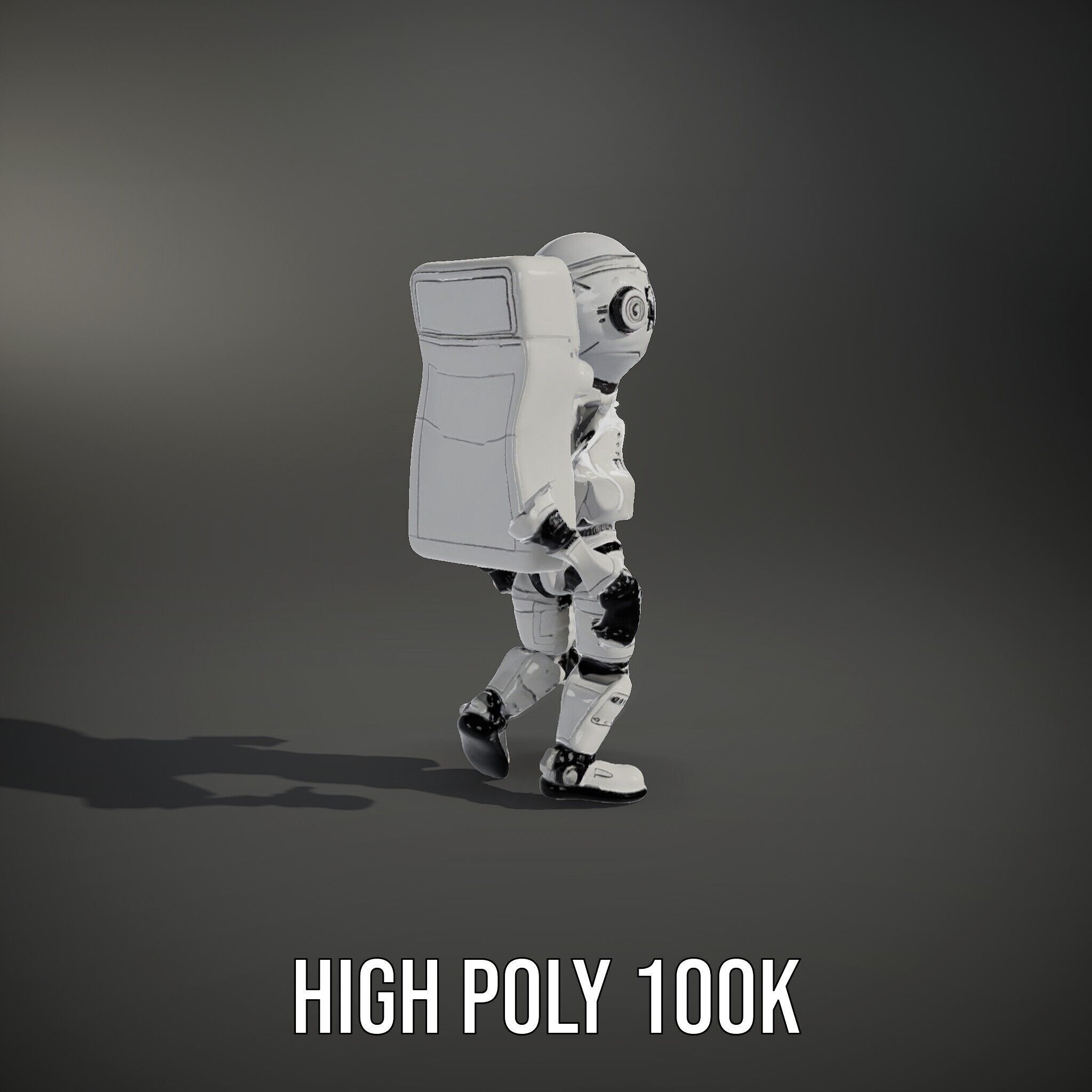 Space Explorer Robot Rigged and Animated D Character Model Low-poly 3D model_14