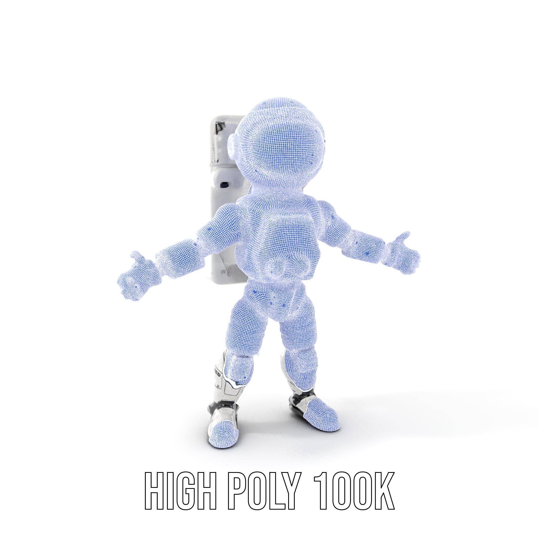Space Explorer Robot Rigged and Animated D Character Model Low-poly 3D model_4