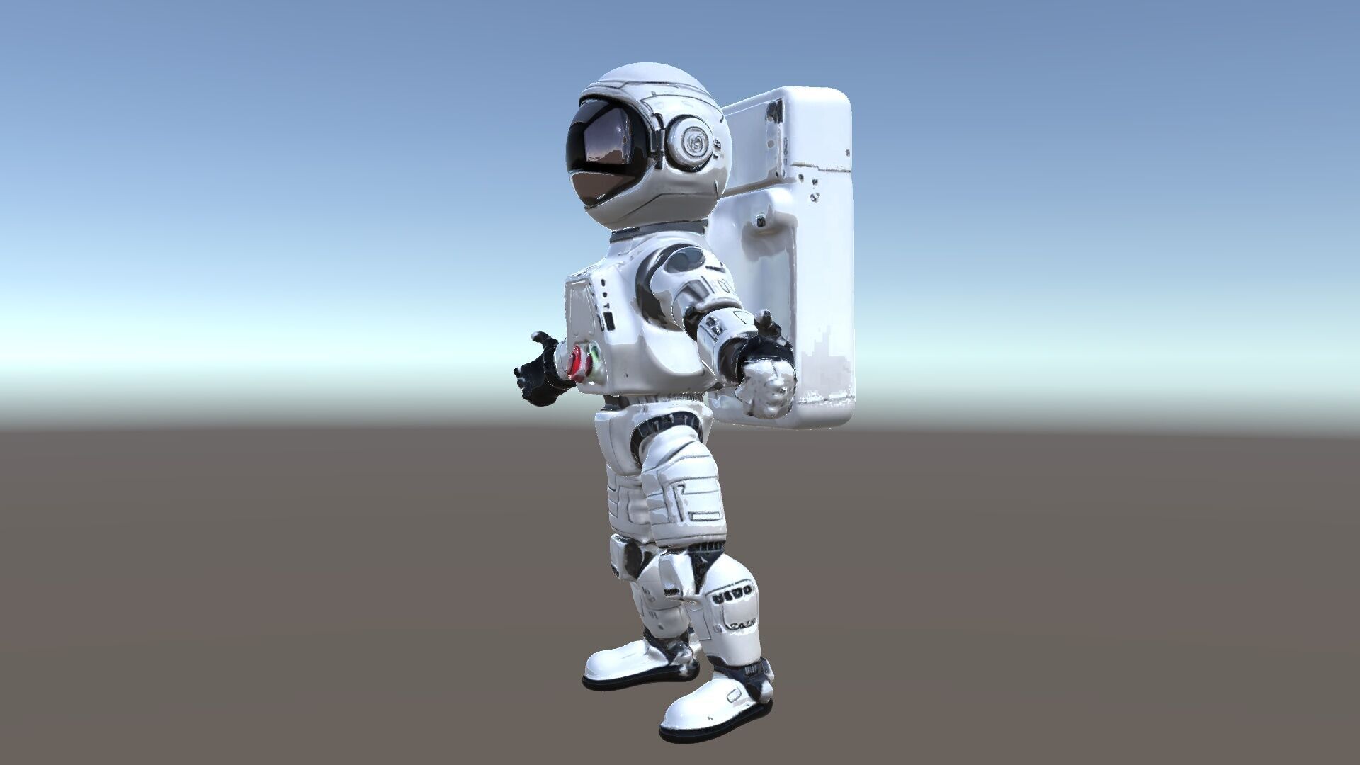 Space Explorer Robot Rigged and Animated D Character Model Low-poly 3D model_5
