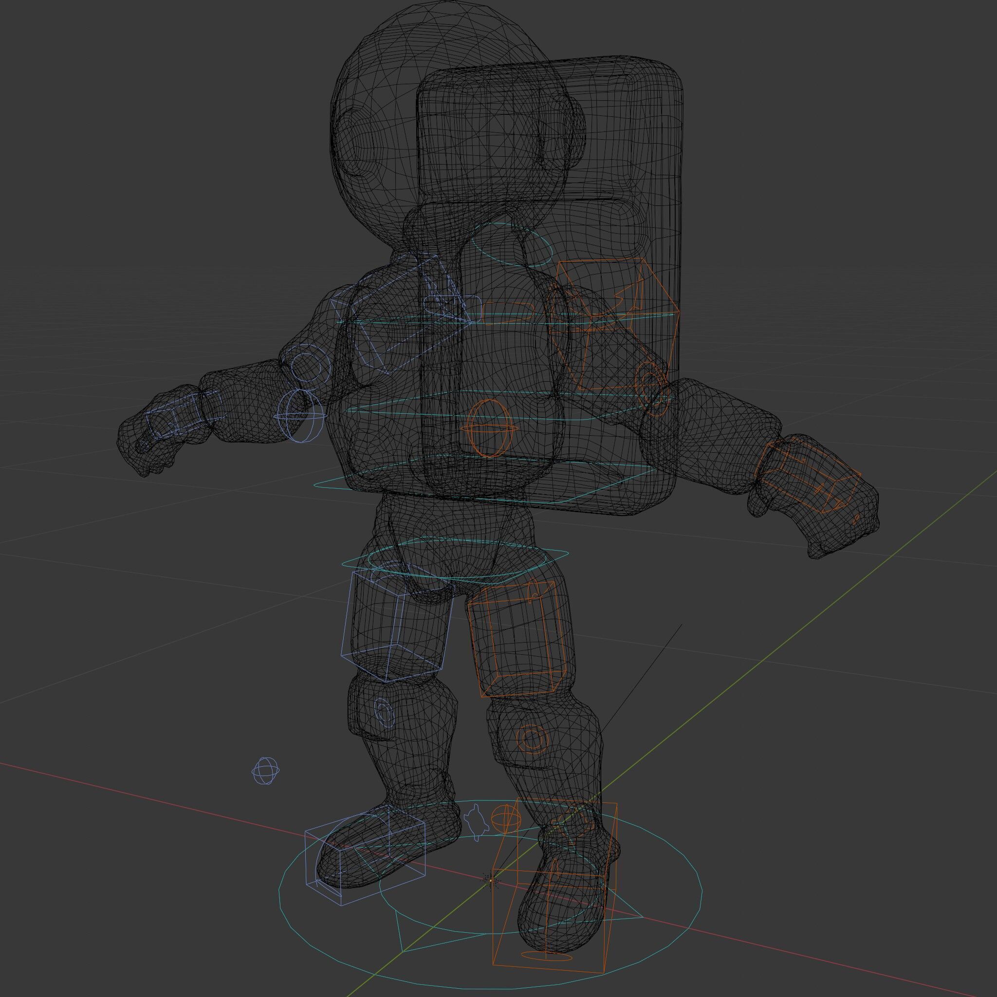 Space Explorer Robot Rigged and Animated D Character Model Low-poly 3D model_9