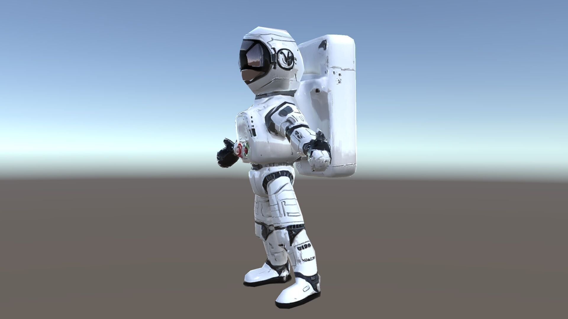 Space Explorer Robot Rigged and Animated D Character Model Low-poly 3D model_35