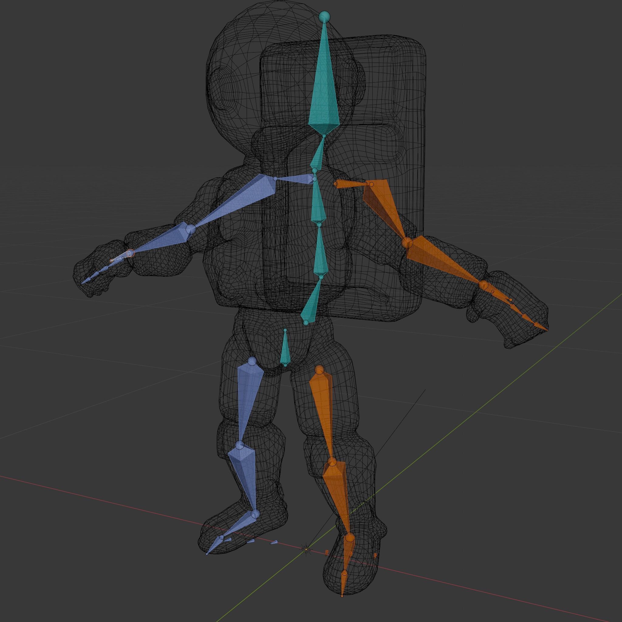 Space Explorer Robot Rigged and Animated D Character Model Low-poly 3D model_6