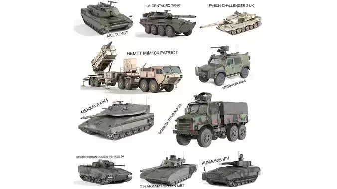 10 Military Vehicles Collection v6