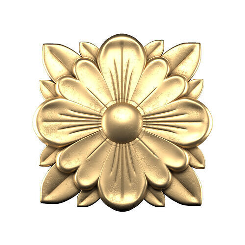 Golden Flower Ornament - 3D Decorative Flower
