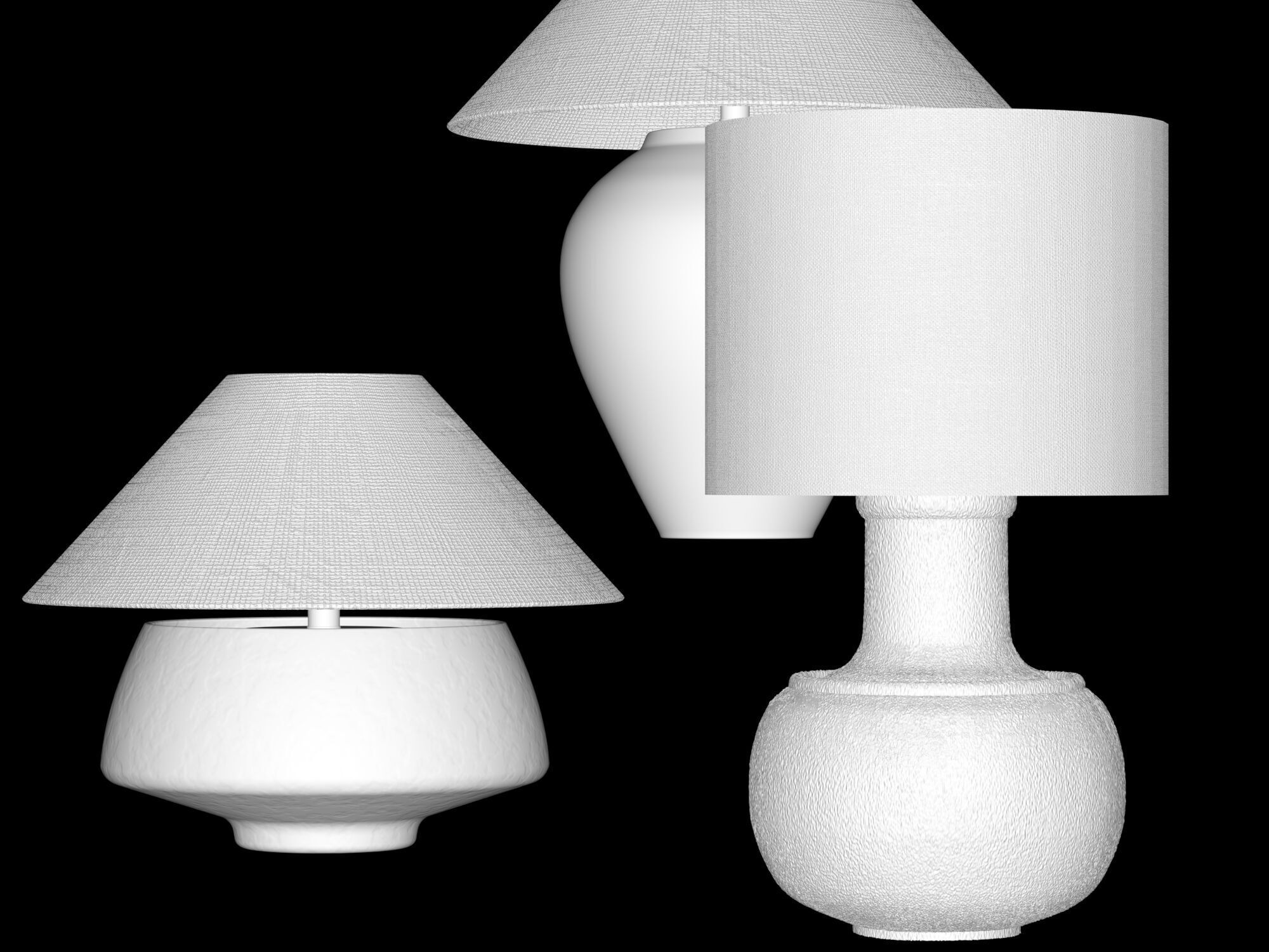 Wabi-sabi style table lamp 3D model_2