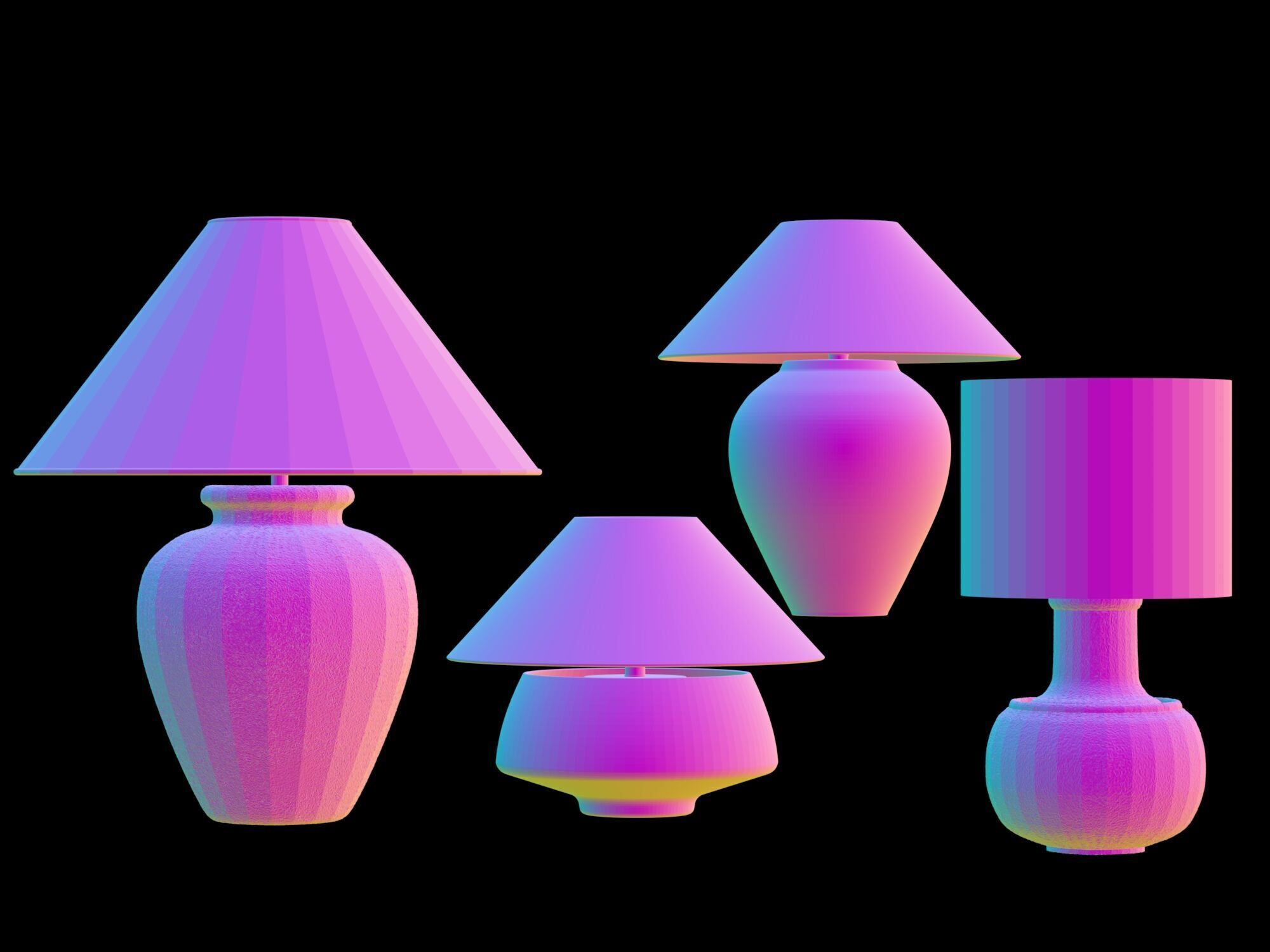 Wabi-sabi style table lamp 3D model_4